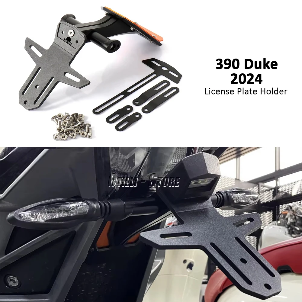 

New Accessories Tail Mount Frame Metal Motorcycle Rear License Plate Holder For Duke 390 DUEK 390 390Duke 2024