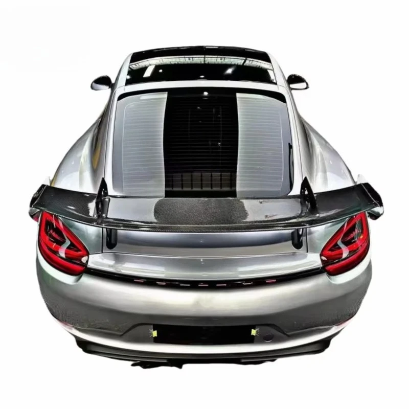 Dry Carbon Fiber Rear Spoiler Tail Wing Splitter for 718 981 987 Car Rear Trunk Covers GT4 RS Style Spoiler Body Kit