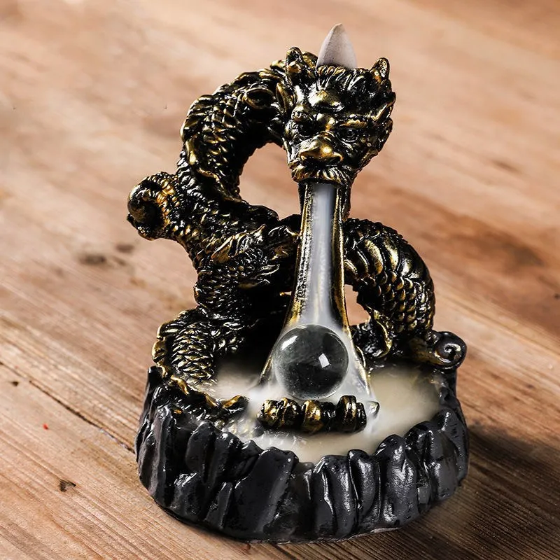 Dragon Backflow Incense Cones Zen Garden Living Room Smoke Waterfall Dragon Decor Home Porte Encens Ecoflow Home Decor