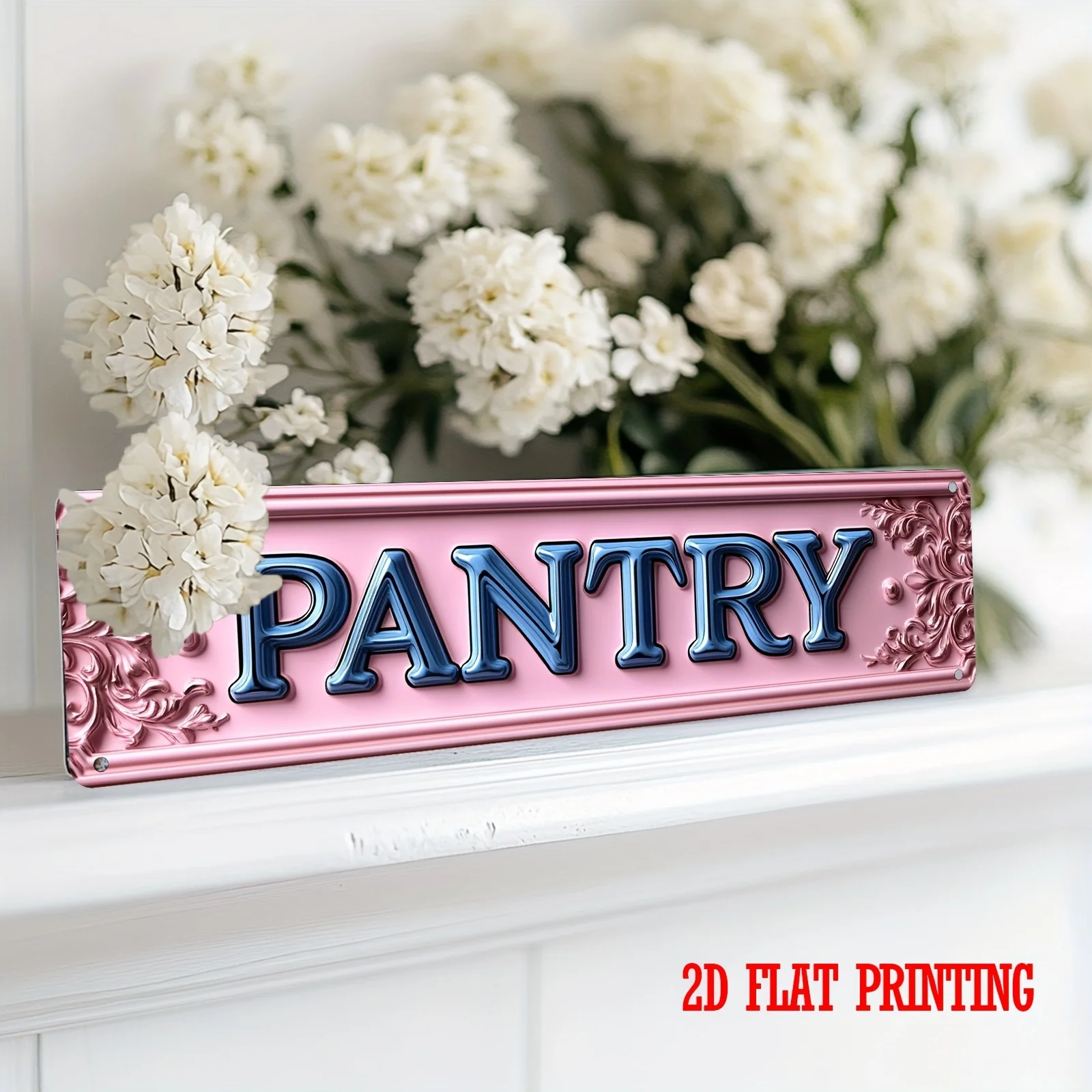 2D Flat, 1pc Retro Vintage Metal Tin Sign Wall Decor - Pantry Kitchen Garage Cafe Farmhouse Bathroom Art, No Electricity Needed