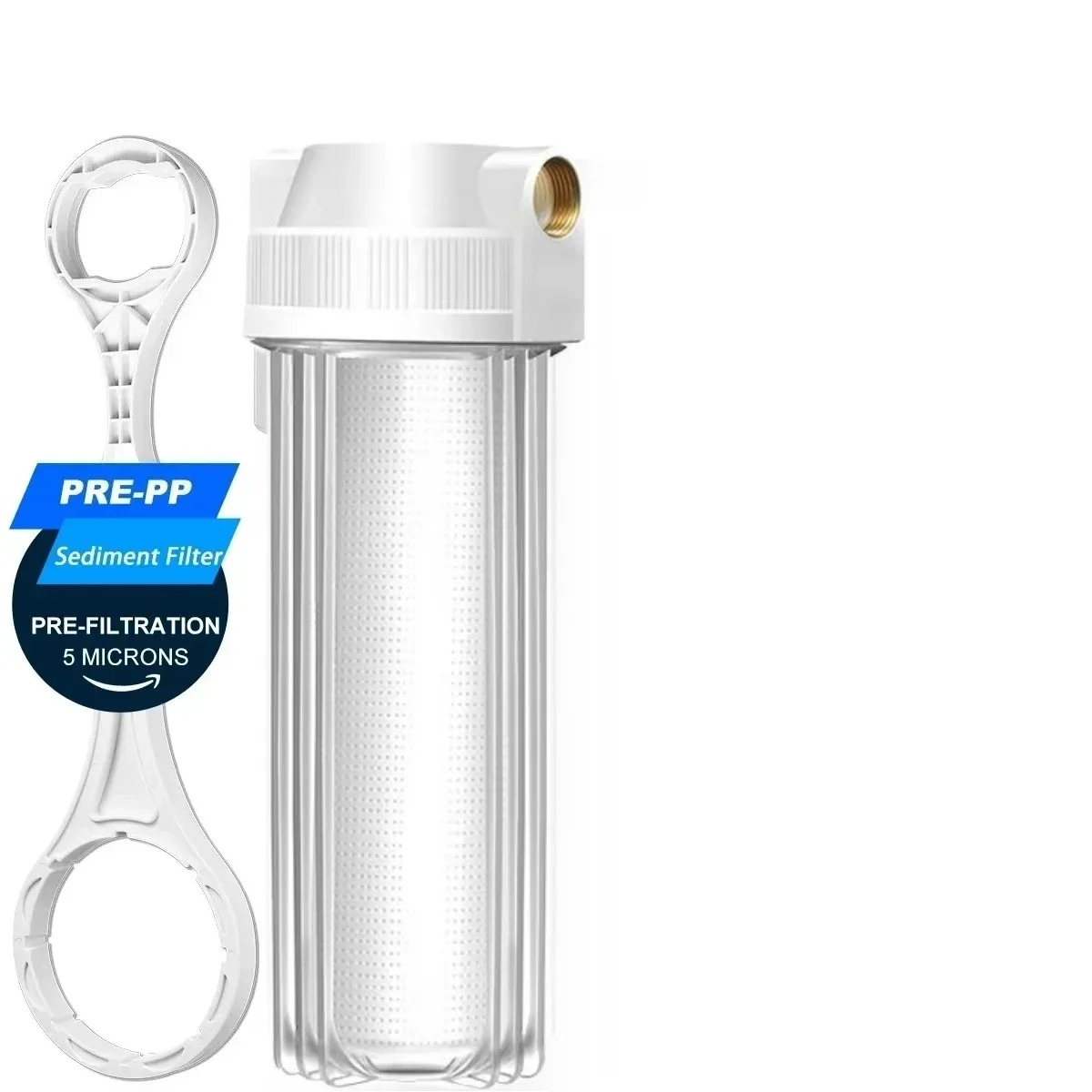 Sistema de filtro de agua para toda la casa de 5 micras, prefiltro purificador de sedimentos, prefiltro de algodón PP de 10 pulgadas