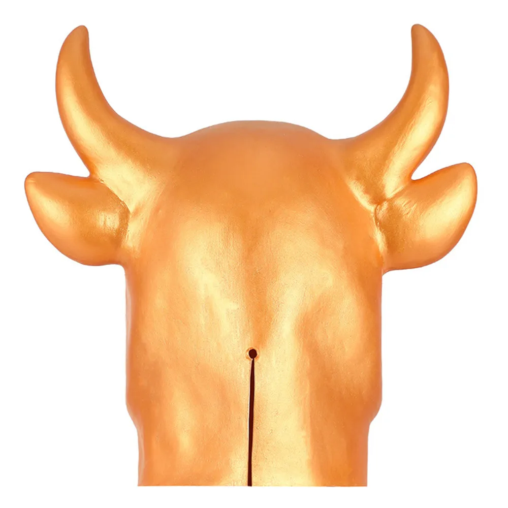 Goldene Stierkopfmaske aus Naturlatex für Halloween, Weihnachten, Party-Kostüme und Requisiten – Detail 3