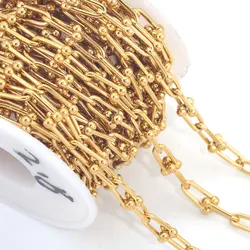 1m Stainless Steel U Shape Ball Chain Handmade Chains For Necklace Bracelet Jewelry Making Supplies Findings Accessories