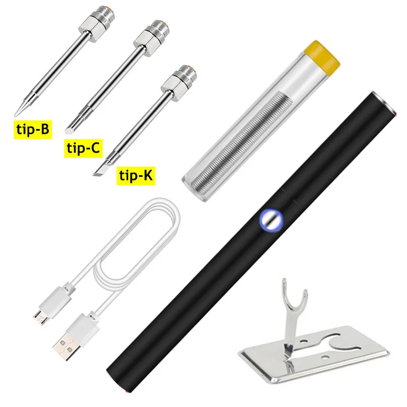

Popular USB Battery Soldering Iron Portable Rechargeable Cordless Soldering Iron Tin Welding Tool Set with Soldering Tips