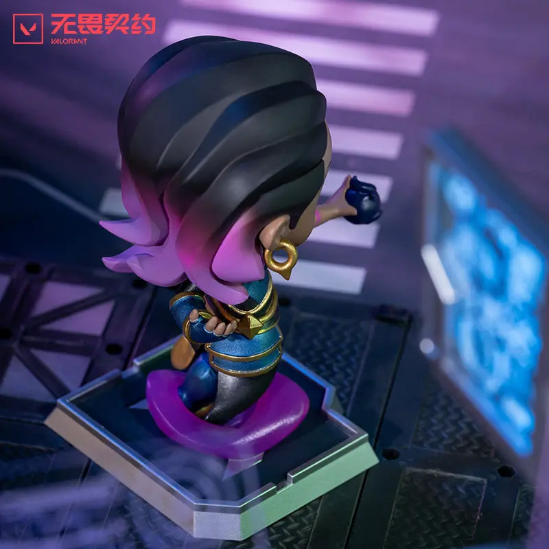 Valorant Reyna Chibi Figure Valorant Game Merchandise Collectible Figurine Desktop Decoration For Game Collectors And Fans view 3