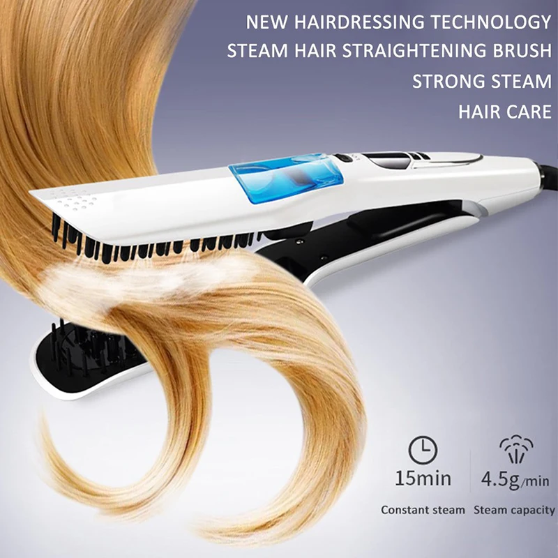 Professional fast heating electric hair straightener Multi-functional dry and wet steam straightener PTC heating hair straighten