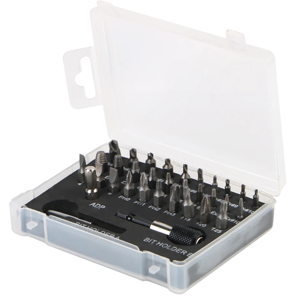 Broken Head Bolt Extractor 22/33Pcs Magnetic Extension Bit Screw Extractor Drill Bit Set Holder Damaged Screw Removal Tools