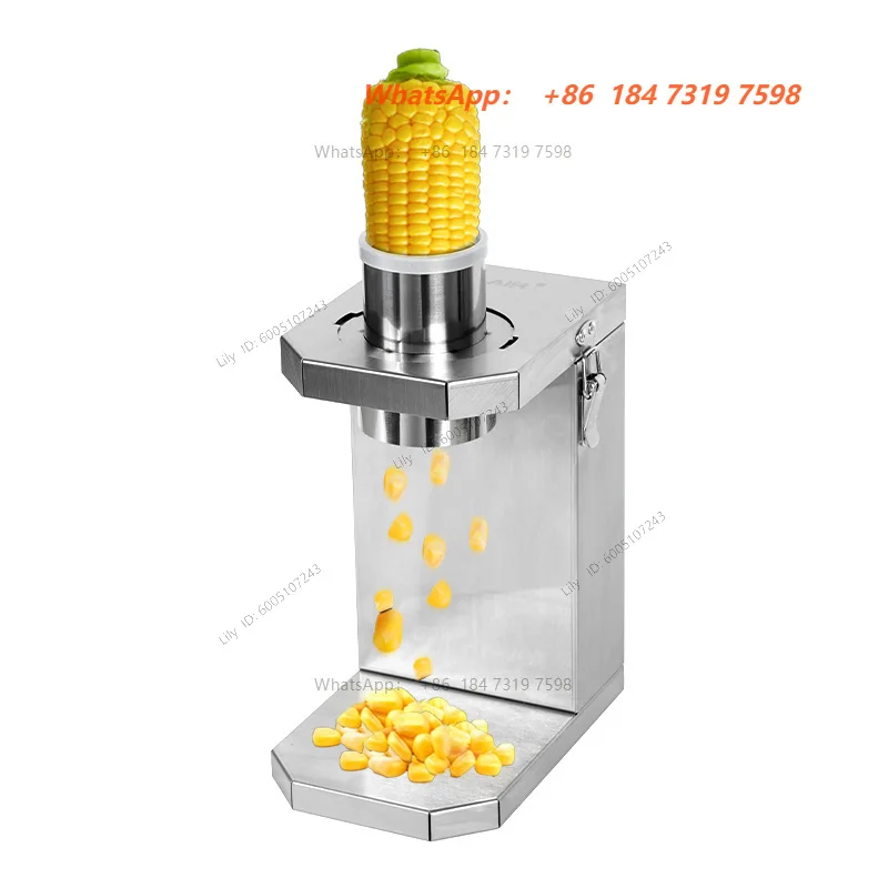 Mini Electric Corn Thresher Stainless Steel Body Practical Household Tool for Quick Fresh Corn Kernel Separation