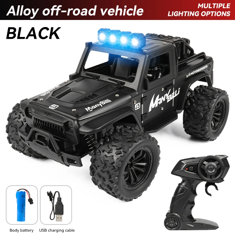 1:16 Hoge snelheid off-road legering RC auto's Politie Truck Jeep met muziekgeluid en LED-verlichting 2.4G Afstandsbediening Auto's Buitenspeelgoed