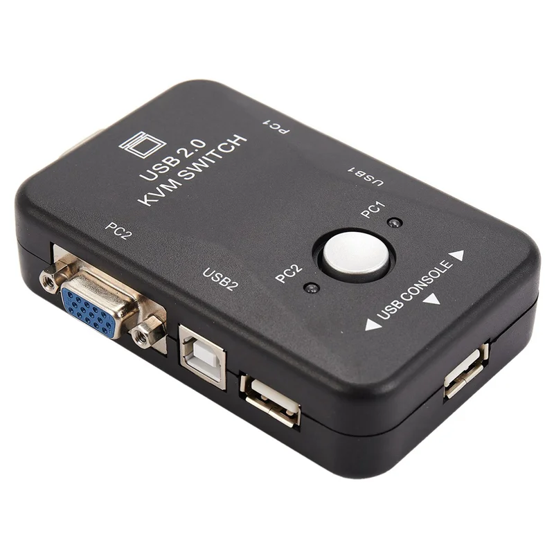 5X USB Kvm التبديل الجلاد 2 ميناء Vga Svga صندوق التبديل USB 2.0 لوحة مفاتيح وماوس 1920X1440 صندوق التبديل