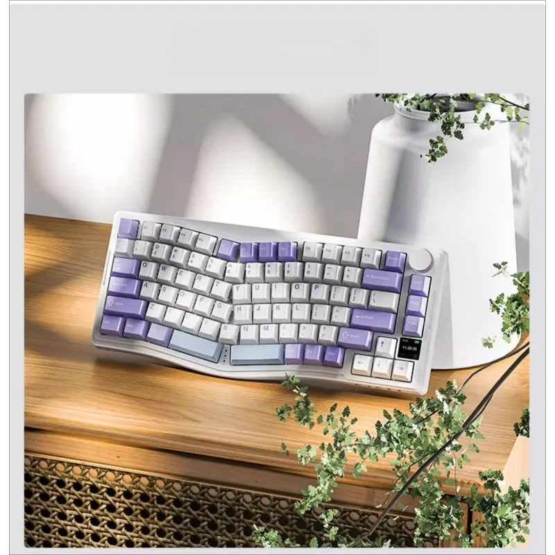 

AJAZZ AKS075 Keyboard Wireless Bluetooth 82 Keys Robot Ergonomic Hot-swap Knob Three-mode Gasket Structure VIA Color Screen RGB