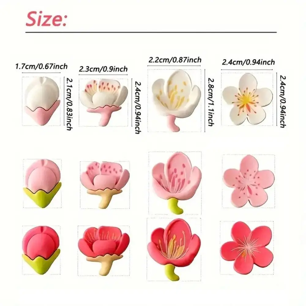 20/30 pçs portátil criativo sakura alfinetes diy 3d blackboard alfinetes reutilizáveis com caixa decorativa studs cortiça