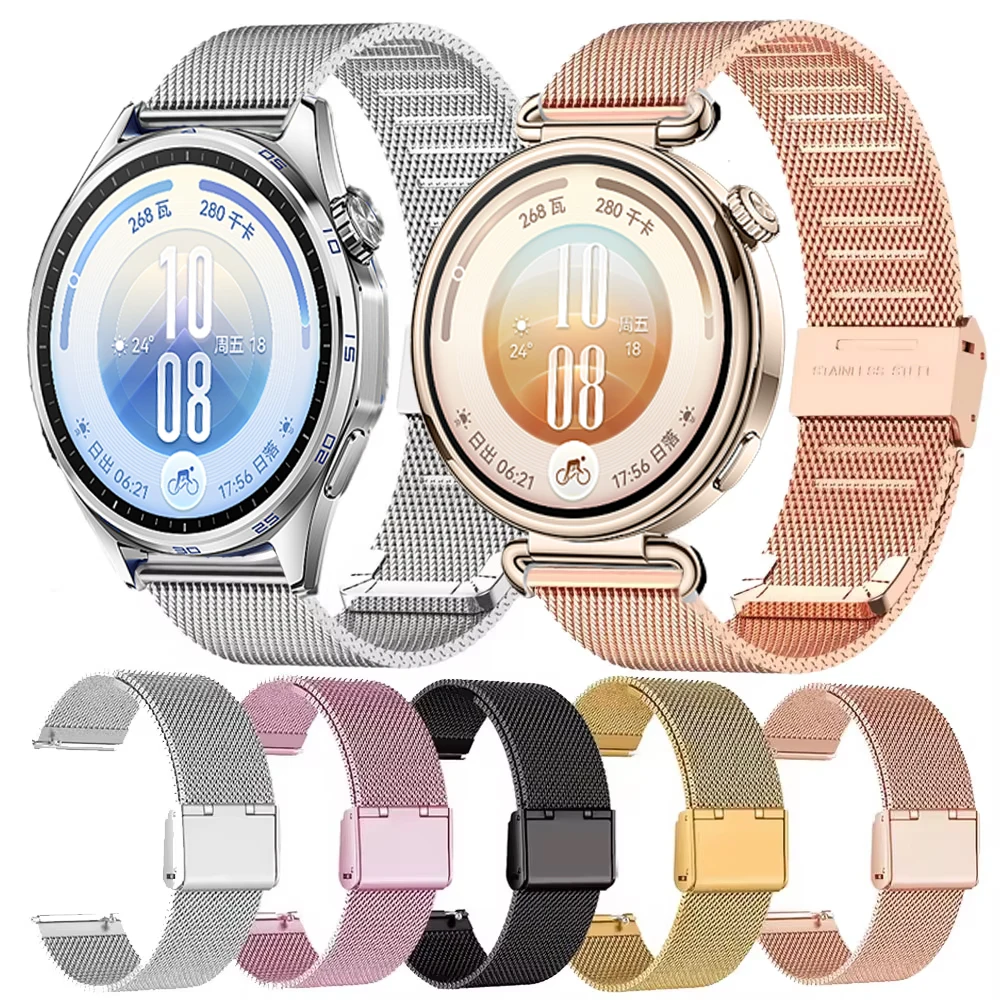 18mm 20mm 22mm Milanese Metallband Für Huawei Uhr GT6 Pro GT5 GT4 41mm 46mm Edelstahl Band Für Huawei Uhr 5/4/3/Buds