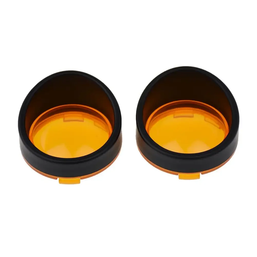 2Pcs Motorcycle Turn Signal Light Bezels Lens Cover Visor Trim Rings For Harley Touring FLHR Sportster XL Dyna Softail V-Rod