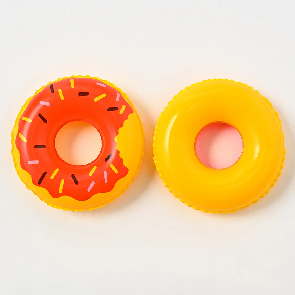 

16 Pcs Summer Cupcake Toppers Miniature Swimming Ring Rings for Kids Toy Decor Tiny Donut Pvc Child