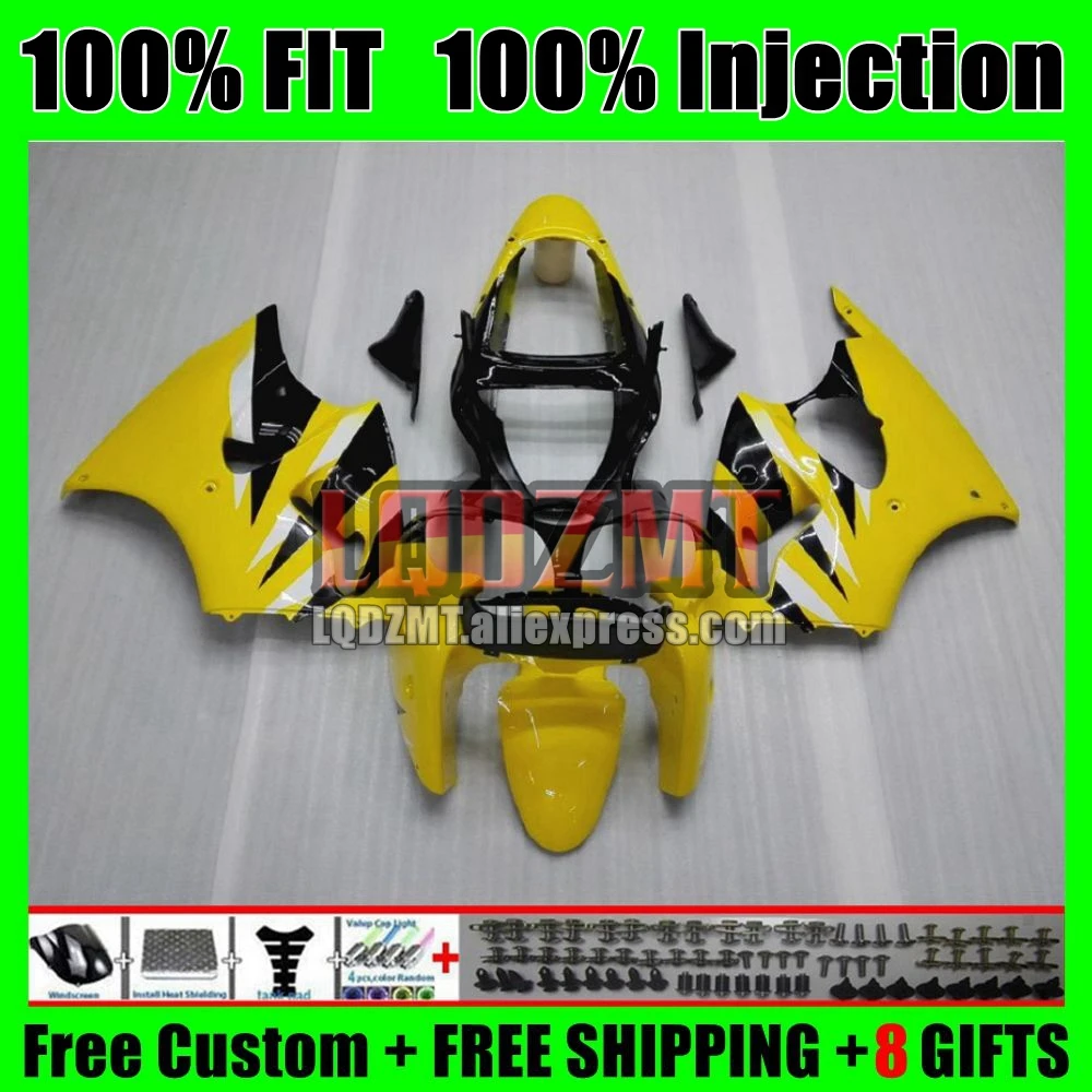 ZX636 Bodys For KAWASAKI NINJA ZX Light yellow 6R 636 6 R 2000 2001 2002 43No.12 600CC ZX-6R ZX600 ZX-636 ZX6R 00 01 02 Fairing