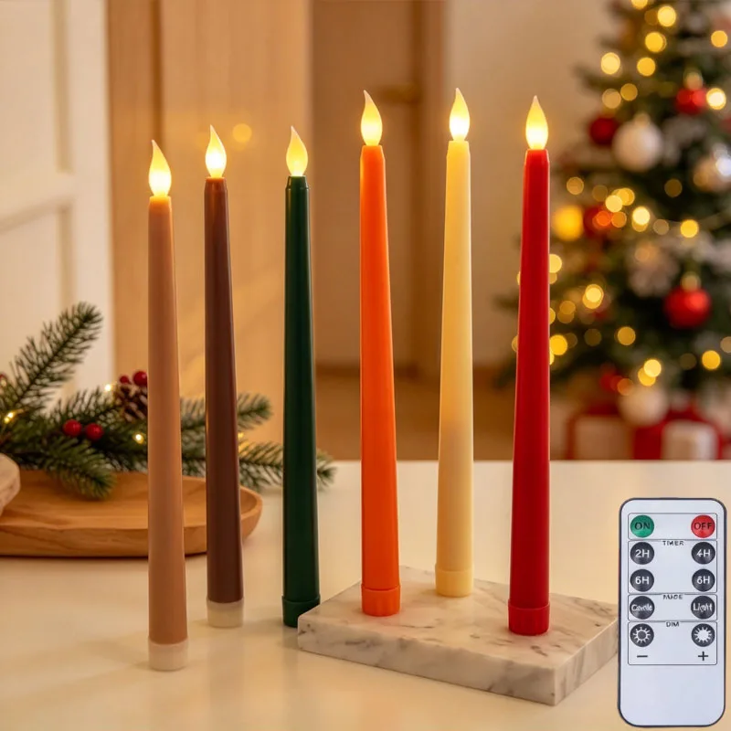 LED Long Stick Flameless Candle Christmas Wedding Party Indoor Outdoor Creative Scene Decor Home Garden Warm Fun 3D Gift Use