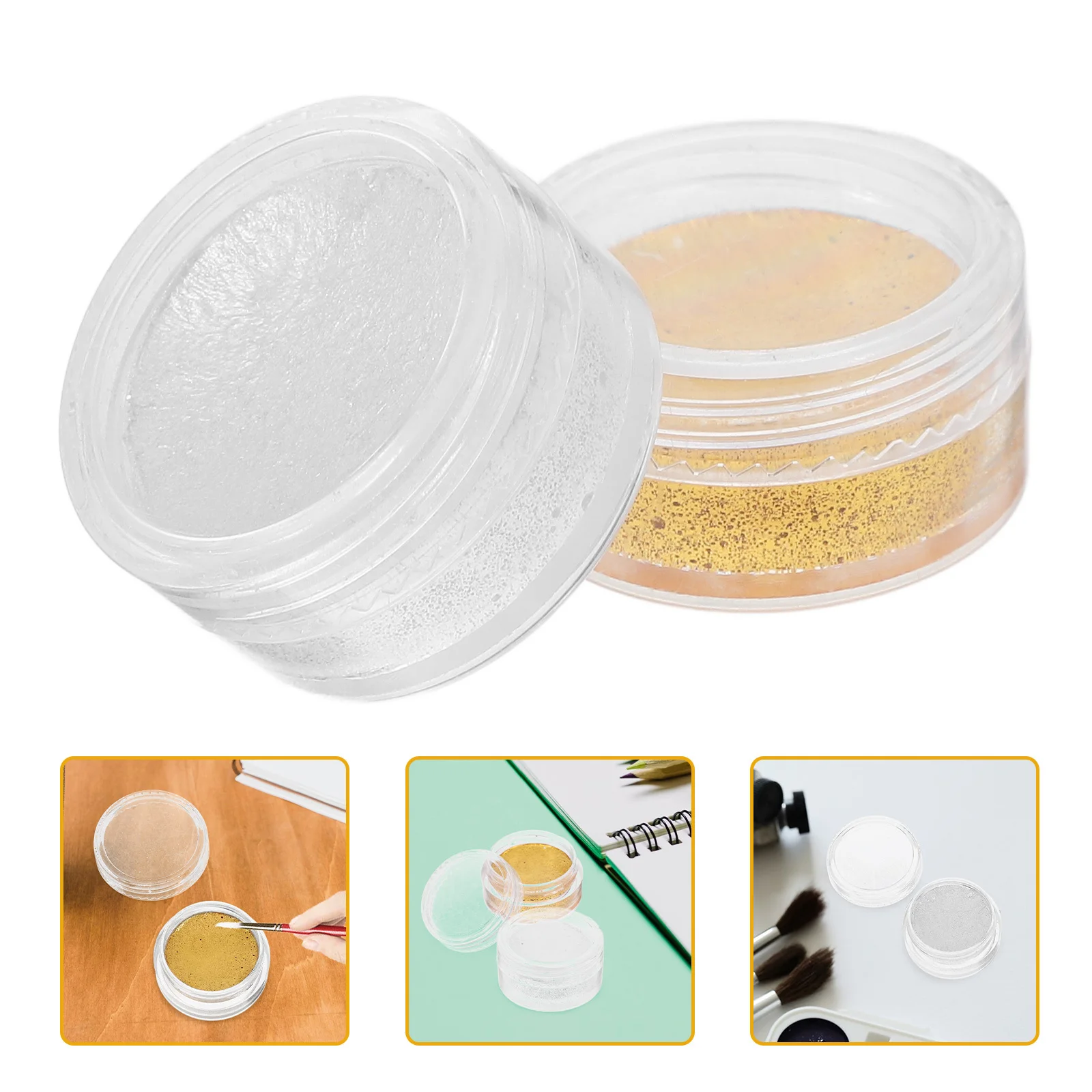 

2Pcs Solid Watercolor Paint Set Glitter Pigment Vibrant Colors Travel Watercolor Kit for Canvas and Fabric Painting