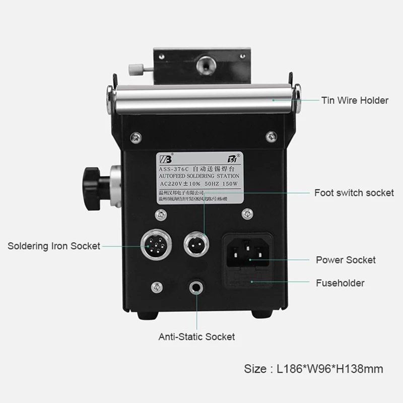 ASS-376A LCD Digital Display BGA SMD Soldering Station 150W Mobile Repair Tool Foot Type Automatic Feeding Soldering Machine