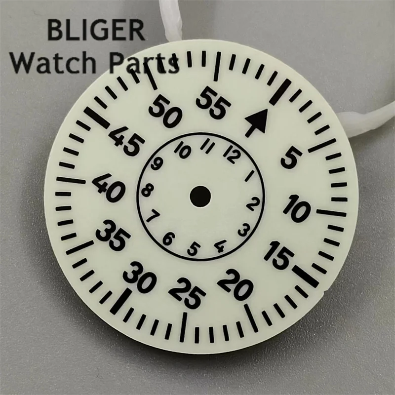 BLIGER 29mm Full C3 Green Luminous Pilot dial Creamy Blue Black NH35 NH36NH38NH34 ETA2824 2836 PT5000 Miyota DG Series Movement