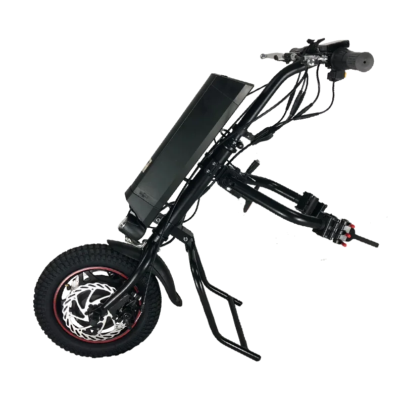 CE EN15194 approved 36v 250w front drive 12'' inch front and back function attachable electric handcycle for wheelchair