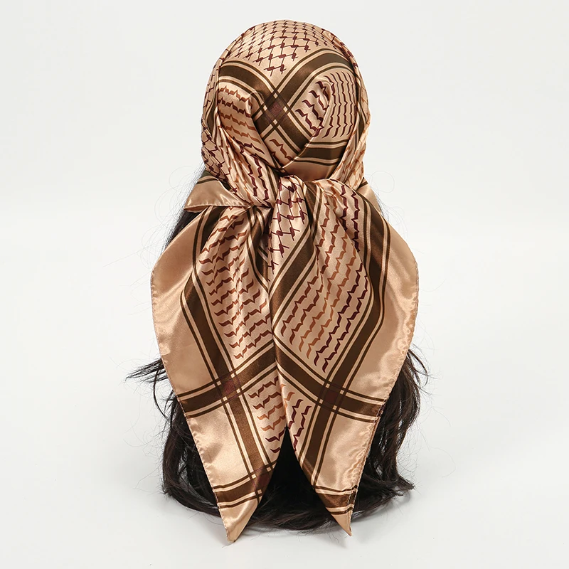 Hair Care Luxury Brands - 90*90CM Women Luxury Brand Satin Silk