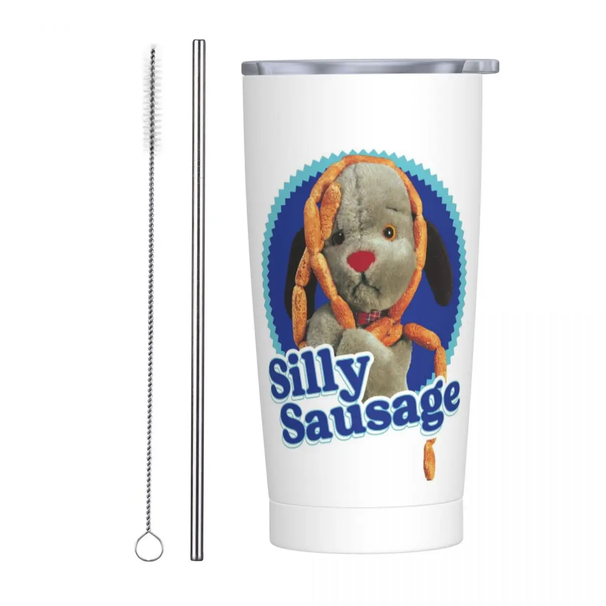 Sooty Sweep Silly Sausage Stainless Steel Tumbler Vacuum Insulated Mugs Thermal Cold Bottle Straws With Lid 20oz