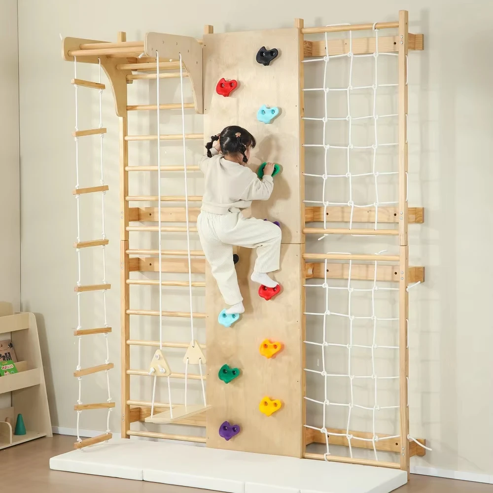 

В наличии: Детский домашний игровой комплекс для фитнеса и активного отдыха – горки, веревочные элементы, деревянная лесенка, качели