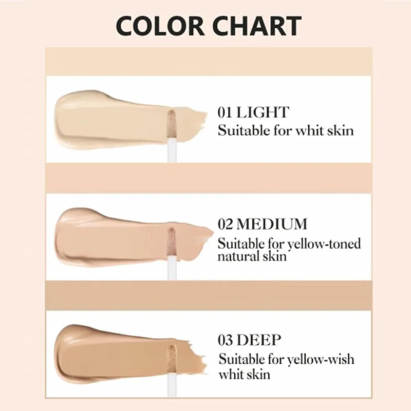 Waterproof Liquid Concealer 3 Colors Matte Full Coverage Acne Scars Dark Circles Foundation Whitening Lasting Makeup Cosmetics