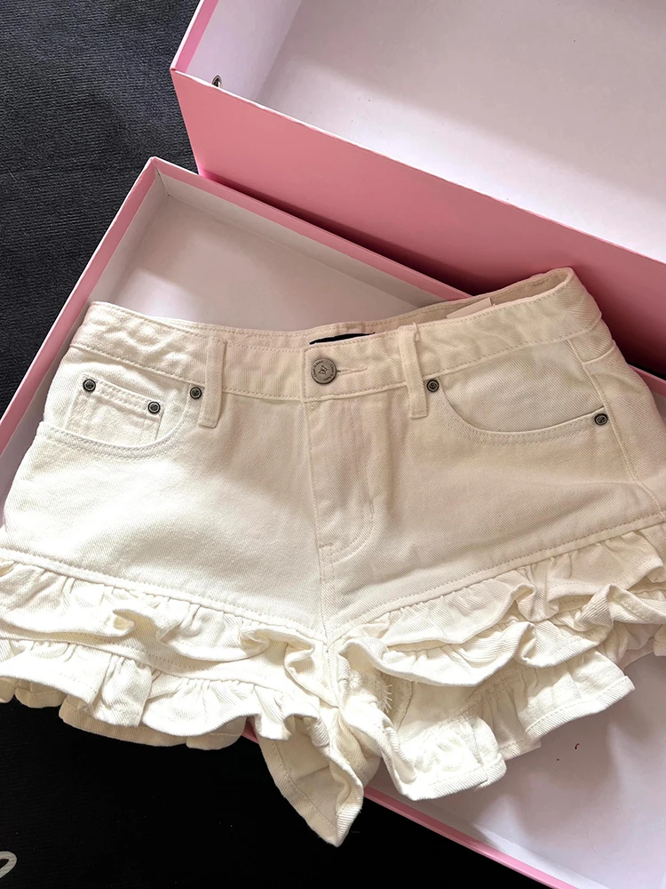 Women White Hot Denim Shorts Low Waist Mini Cowboy Shorts 2000s Harajuku Vintage Y2k Micro Jean Short Pants Clothes Summer 2026