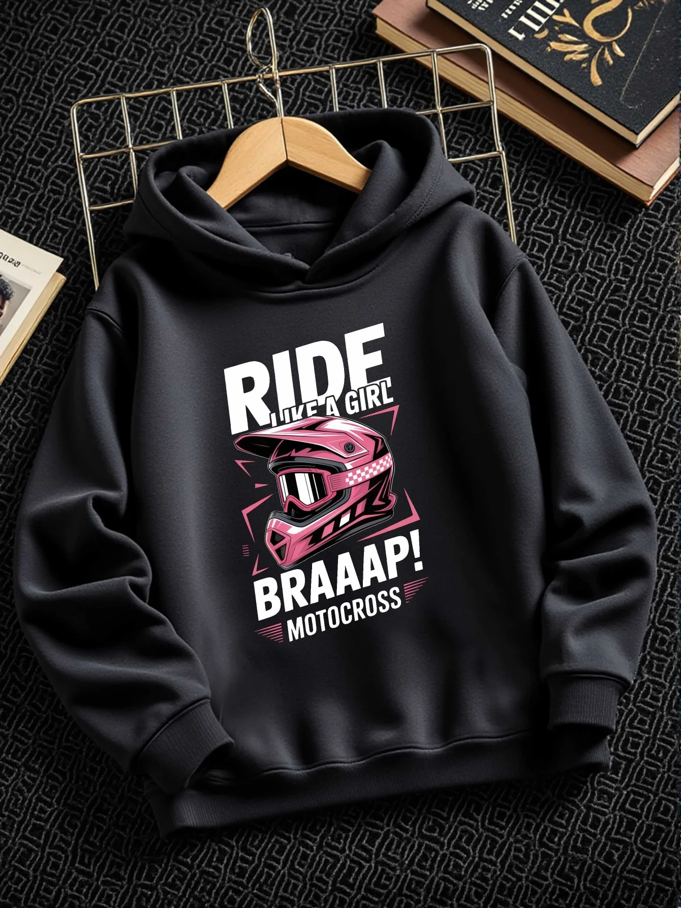 

Children's off-road motorcycle hoodie - riding mud pattern and off-road motorcycle racing design