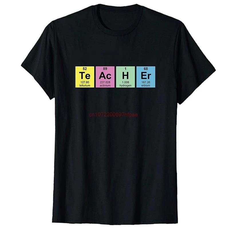 Periodic Table Chemistry Science Teacher Fashion Graphic T Shirts Oversized Short Sleeves T-Shirt Cotton Mens Print T Shirt