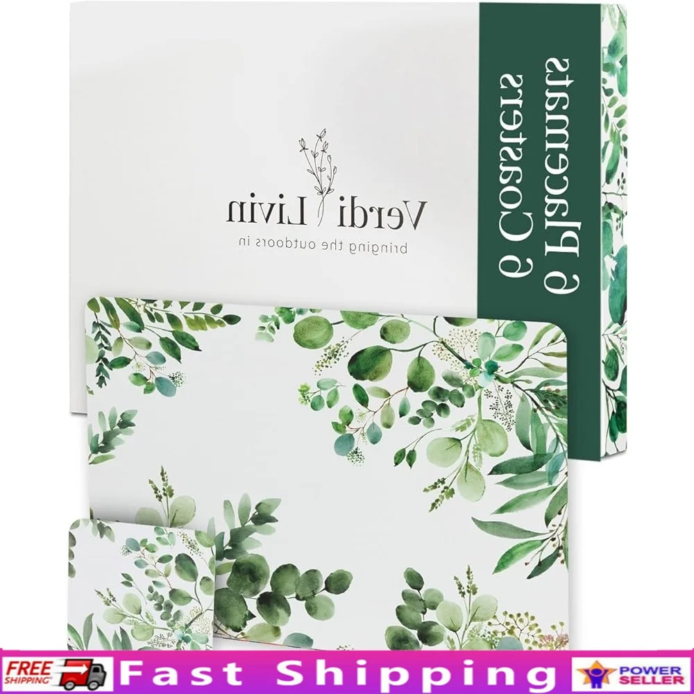 

Cork Placemats Set of 6 with Matching Coasters Heat Resistant Elegant Design Perfect Dining Table and Holiday Entertaining