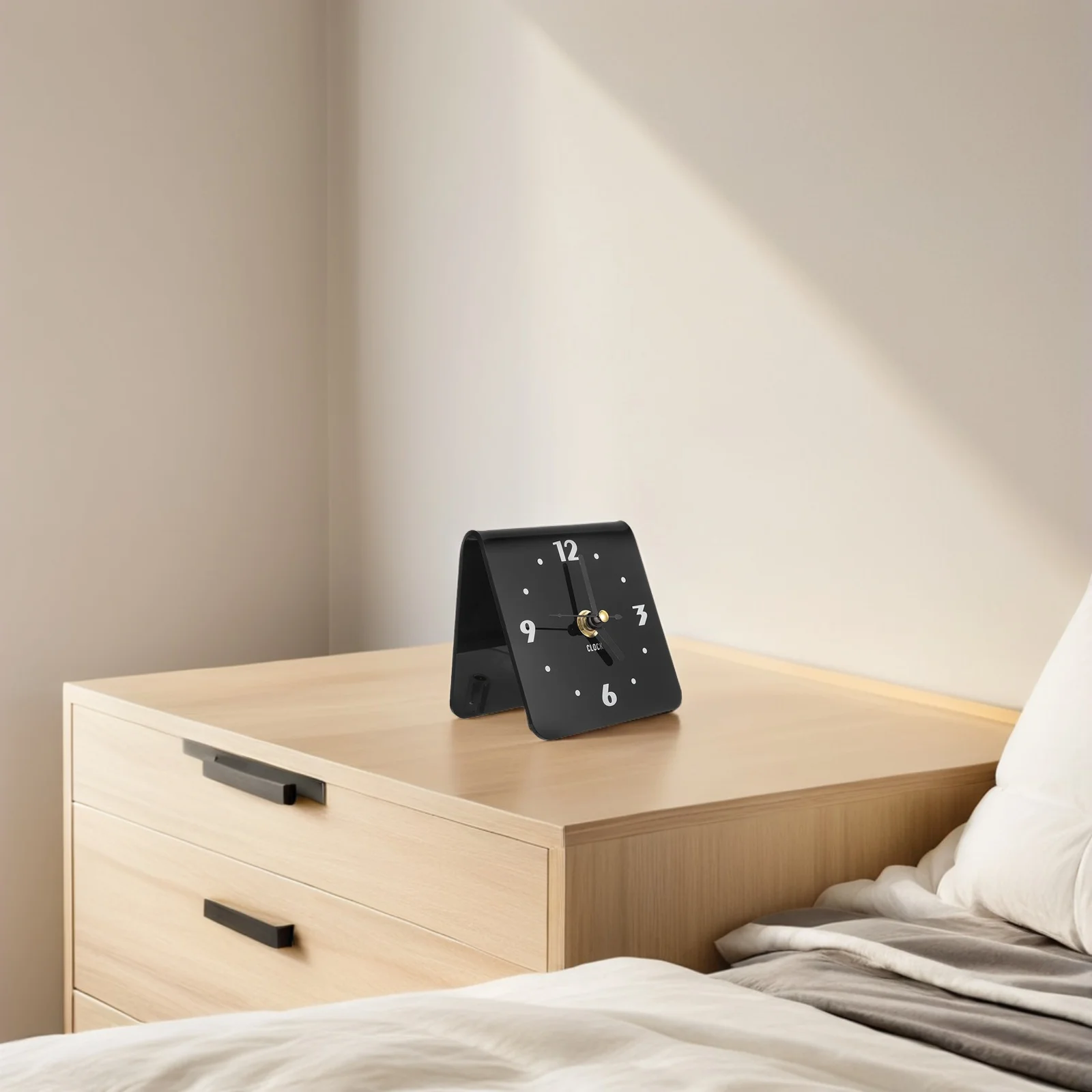 

Silent Table Clock Modern Acrylic Nightstand Bedside Noise Free Couples Light Sleepers Home Decor Desk Table Clock