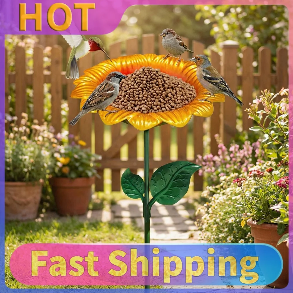 Flower Metal Bird Bath for Outside Vintage Freestanding Birdbaths & Birdfeeder Bird Baths Feeder Bowl Patio Lawn Garden Decor
