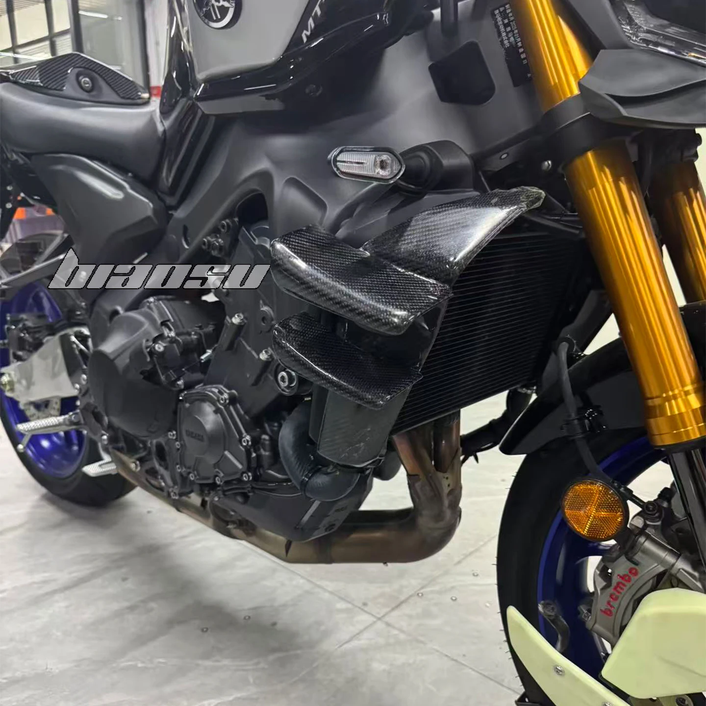 Motorcycle Spoiler Side Fairing Aerodynamic Winglet Fixed Wing Side Spoiler3K Carbon Fiber For YAMAHA MT09 SP FZ09 2024 2025