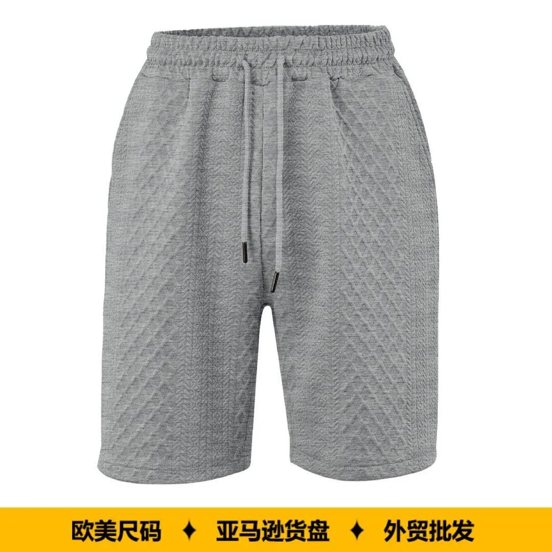 

Summer Men's Shorts Loose Fit Drawstring Waist Grey Short Pants Elastic Waist Light Blue Casual Shorts Knee Length Men's Shorts