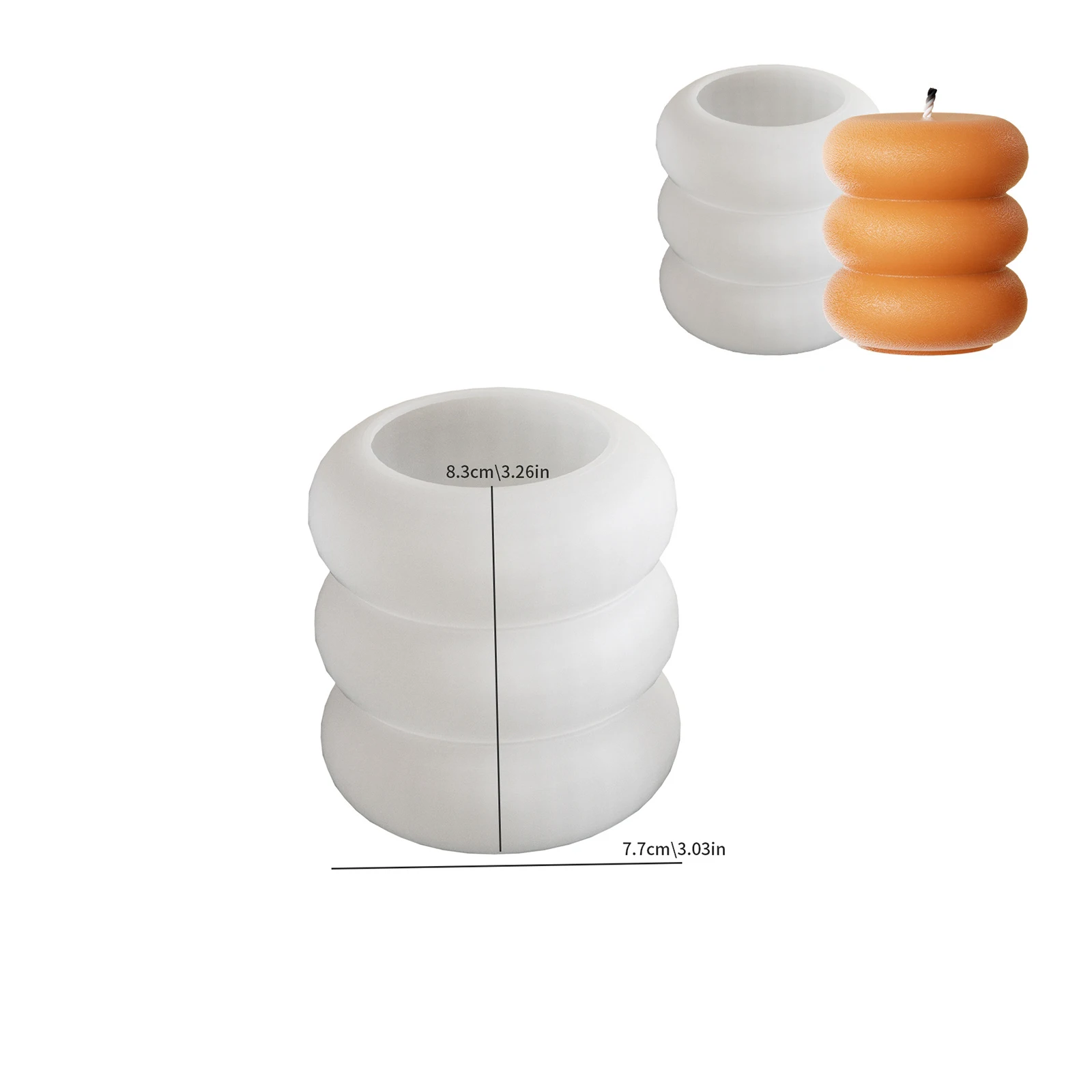 

Creative Stacked Circle Scented Candle Mold Geometry Round Tower Candlestick Making Tool DIY Three Layer Donut Home Decor Gifts