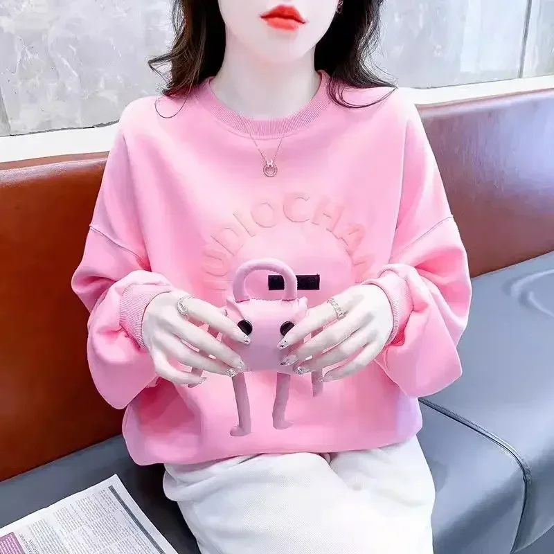 

New In Female Top Baggy Pullovers Loose Women's Sweatshirts Spring and Autumn Xxl Harajuku Fashion High Quality Korean Clothing