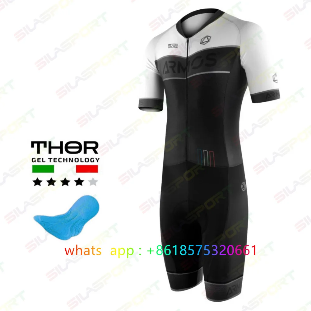 Silasport Triatlon Pak Heren Korte Mouw Eendelig Skinsuit Lycra Pro Atleet Team Hardlopen Wielersport Jumpsuit