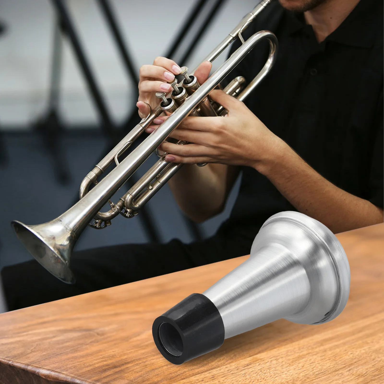 Strumenti musicali nuovissimi di alta qualità Nuovo stile Tromba Muta Tromba Muto Strumento di pratica tromba compatto in alluminio