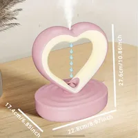 LED Water Drop Air Humidifier Essential Oil Diffuser Night Light and Spray USB Creative Heart Shaped Anti Gravity Humidifier