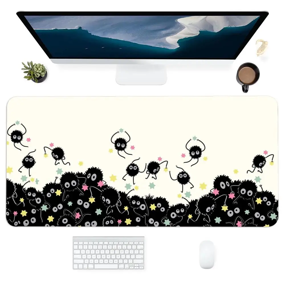 Cute Black Soot Sprite Mouse Pad Large Gaming Non-slip Mousepad Laptop Tablet Nootbook Game Rug Mat Art Mausepad Mini PC Playmat