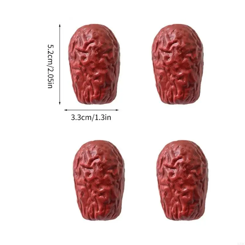 Pacchetto LX0C 50 frutti plastica realistica del giujube artificiale per decori per feste natalizie