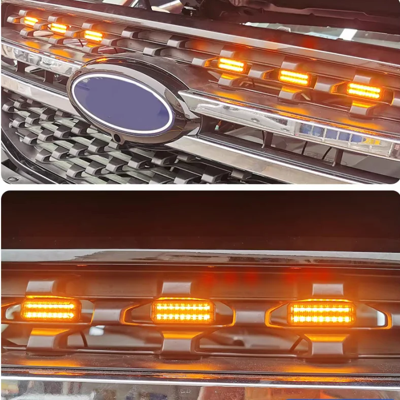 LED Front Grille Light For Ford F-150 Raptor Ranger Car Daytime Running Light Wheel Eyebrow Lamp For Pickup Offroad 12V