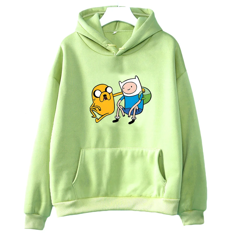 Adventuree Timee Finn and Jake Graphic Hoodies Autumn Fleece Pullovers Loose Casual Women/men Sweatshirt Cute Anime Clothing