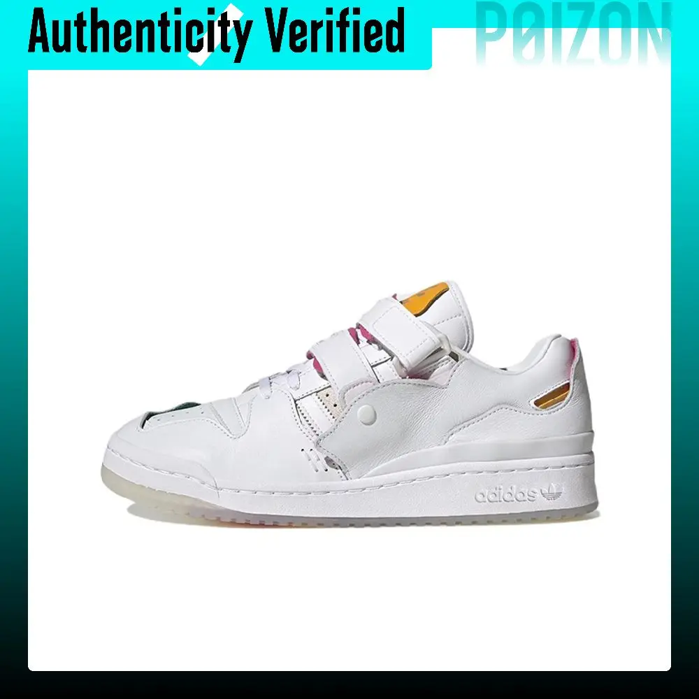 Adidas Originals FORUM Skate Shoes Unisex Low-top White/Yellow/Pink GY2416