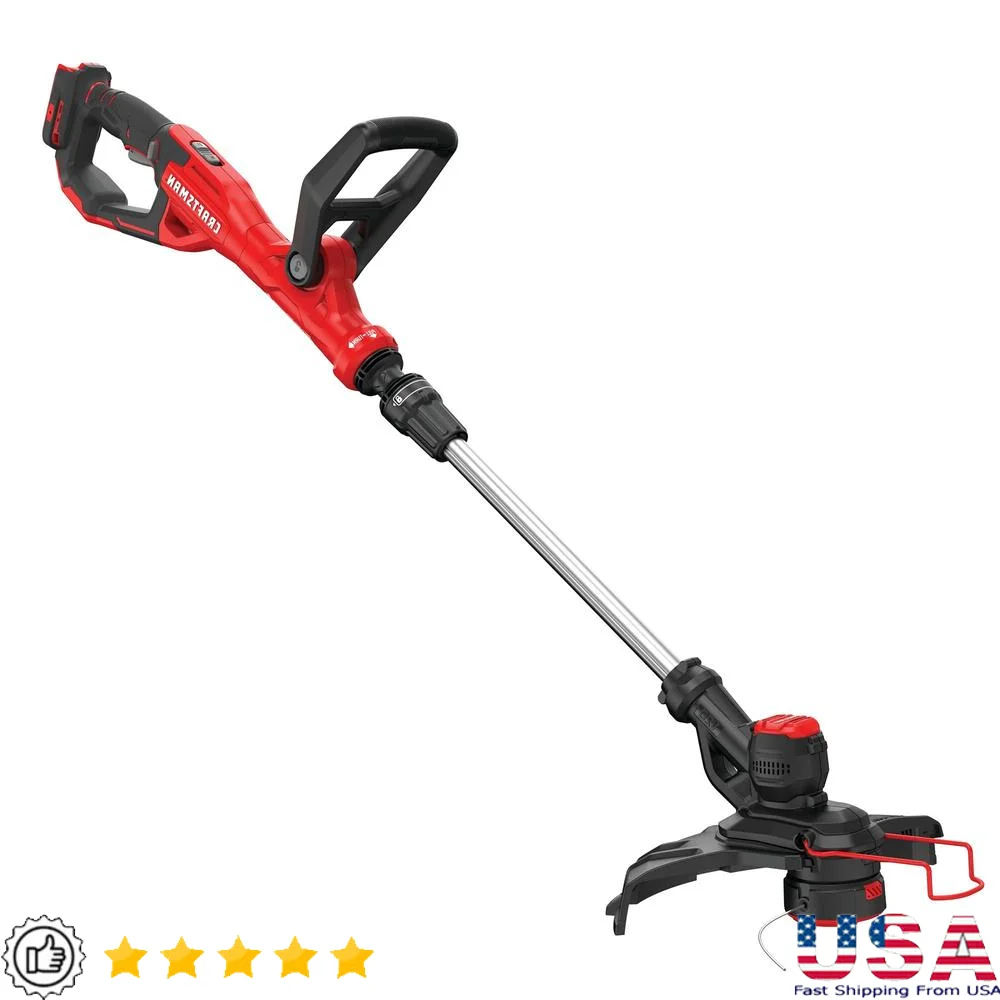 V20 Cordless String Trimmer Edger 13 inch Bare Tool Automatic Feed Ergonomic Telescoping Pole 2 Speed Setting Cutting Swath