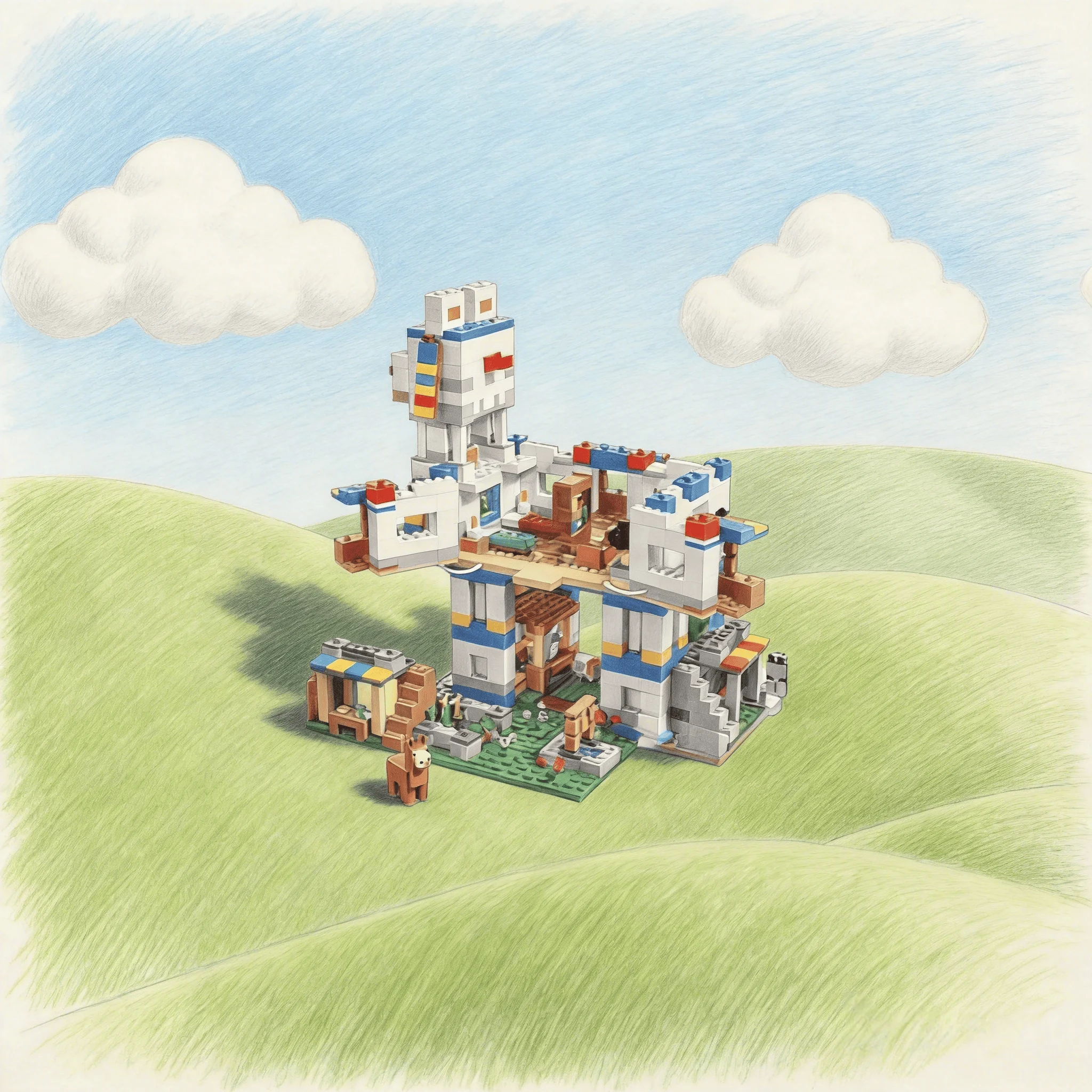 

1252 pcs of compatible building block toys for the sheep-like Alpaca village houses DIY toys for birthday/holiday gift