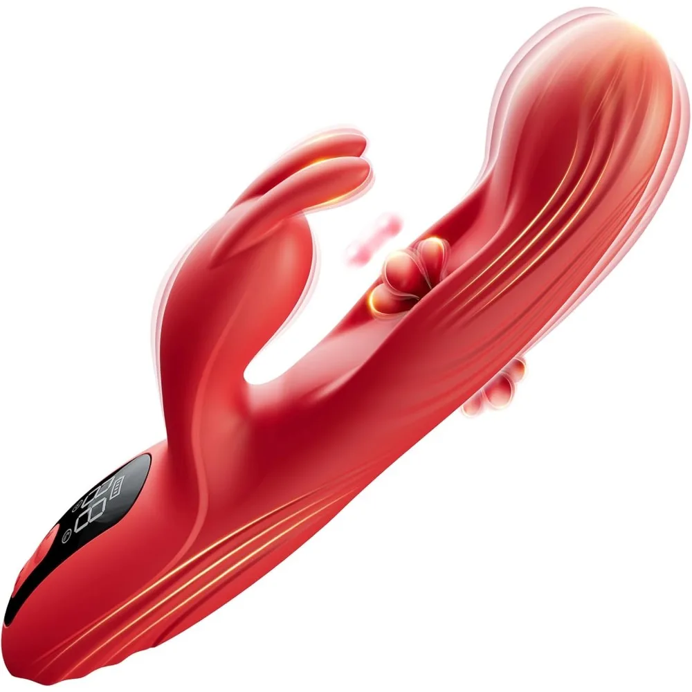 Vibromasseur à percussion pour femmes, stimulateur du point G et du clitoris, gode vibrant pour mamelons et vagin, masseur vibrant avec écran LCD, jouet sexuel lapin_voghion.com